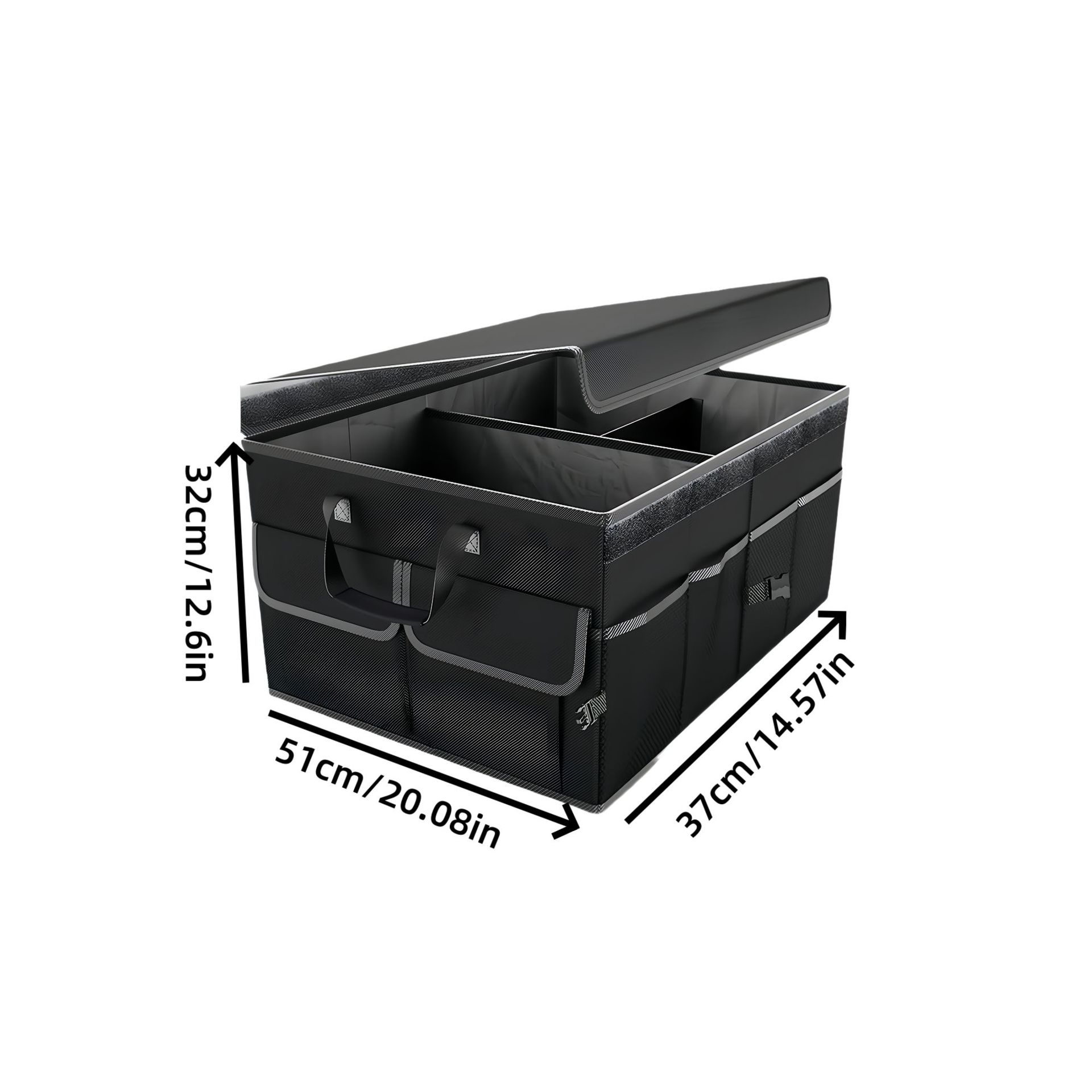 Cross-Border Car Trunk Storage Box with Lid, Large Capacity Car Rear Folding Storage Box