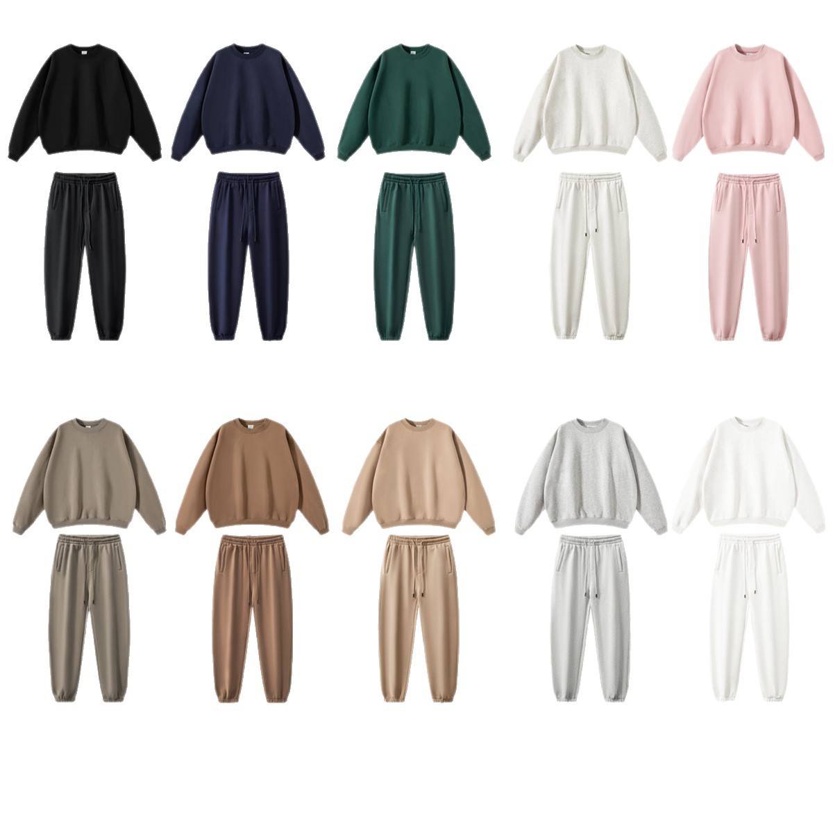 Colorful elefante isla ropa de hombre otoño y invierno 350g dopamina vello oversize marca de moda suelta ropa de hombre suéter set image 6
