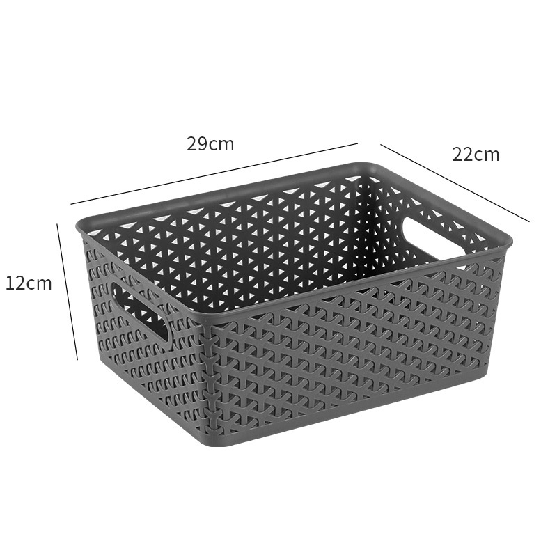 Cesta organizadora de plástico tejido hueco, estilo minimalista, ideal para almacenamiento de cocina y hogar, caja práctica multiusos