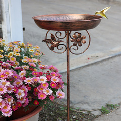 国境を越えた売れ筋の庭の鉄工工芸品、庭の芝生の鳥のバスタブ、庭の屋外の鳥の餌箱