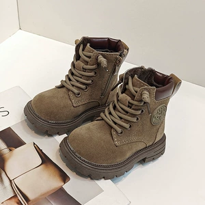 Martens, зимние детские утепленные удерживающие тепло короткие сапоги для мальчиков