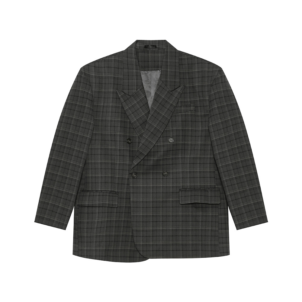 MTLCLOTHES Hombres| Otoño nuevo Hong Kong retro retrogrado doble hebilla suelta traje casual moda