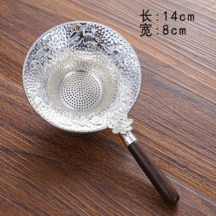 [ultra low price] Ebony handle alloy koi tea drain double tapered tea drain ceramic handle stainless steel tea drain