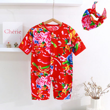 男女宝宝绵绸包屁衣爬服婴儿0-1岁新款夏季婴儿连体衣服封档哈衣A