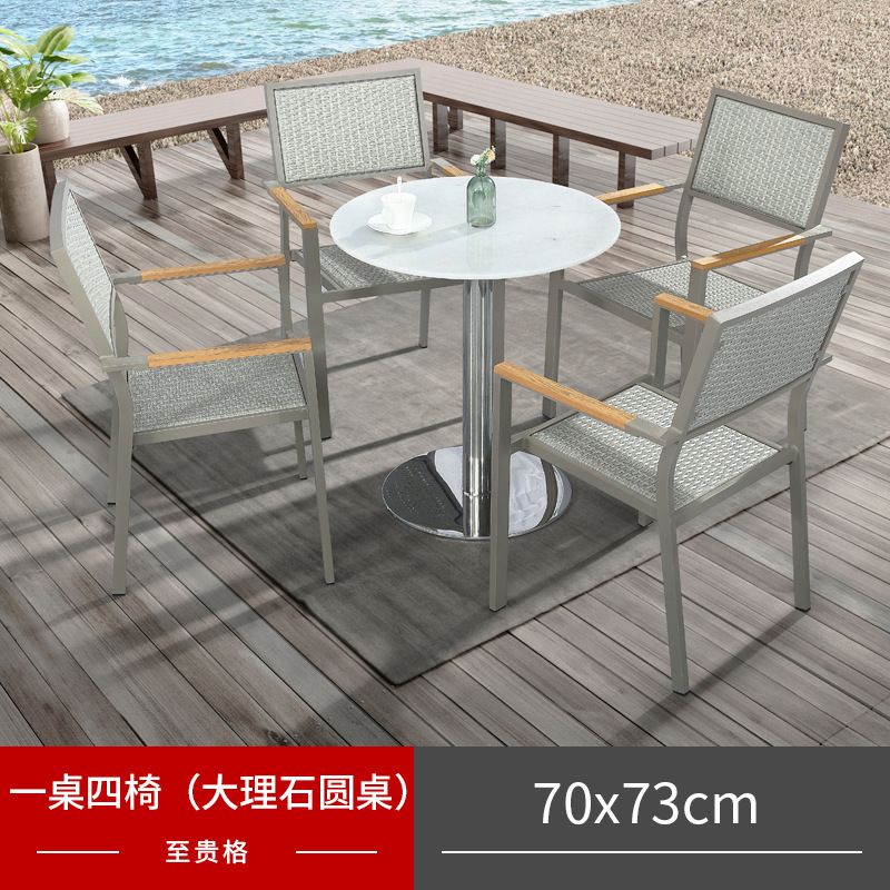 Ocio al aire libre mesa y silla patio Villa jardín al aire libre balcón Silla de ratán al aire libre cafetería decoración al aire libre combinación de muebles