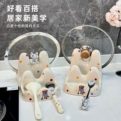 轻奢双层锅盖砧板家用台面收纳沥水勺子置物架厨房案板锅铲放置