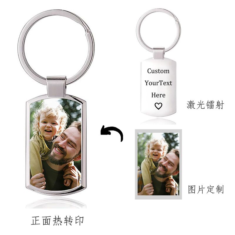 Customized Keychain Heat Transfer Keychain Zinc Alloy Keychain Cross-Border Amazon Gift Pod Customized Holiday