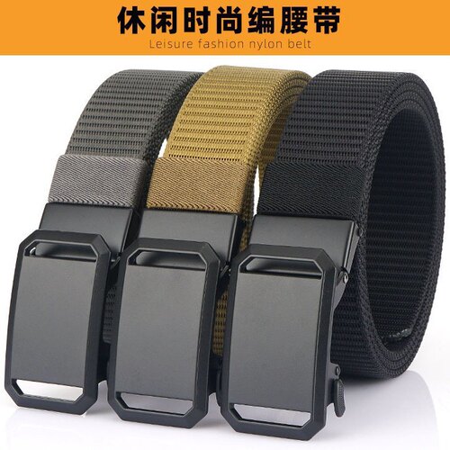 Tactical belt men's student automatic buckle versatile canvas nylon belt casual overalls belt wholesale dropshipping
