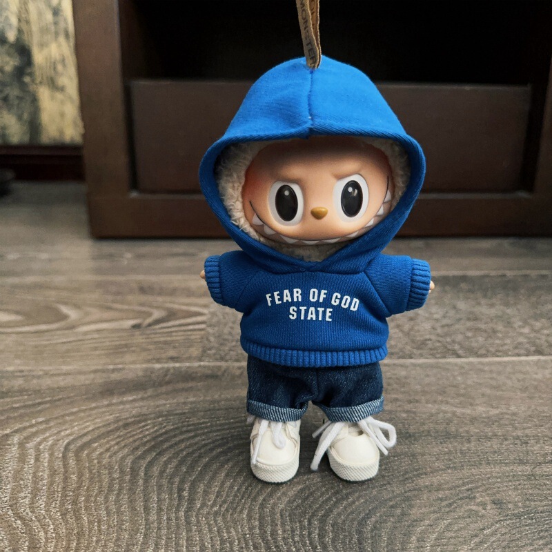 Labubu ベビー服 Labubu 服第三世代ペンダントユニバーサルトレンドレタープリントスウェットシャツとジーンズセット|undefined