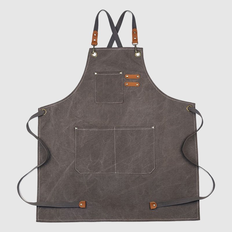 Comercio exterior engrosado lona denim delantal casero barista cocina restaurante barbero delantal de trabajo logotipo al por mayor