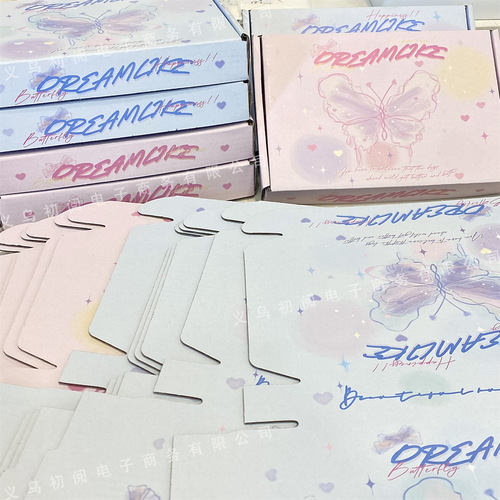 Original Dream Butterfly Airplane Box Packaging Box Express Special Paper Box Thick Card Packaging Essential Color Box