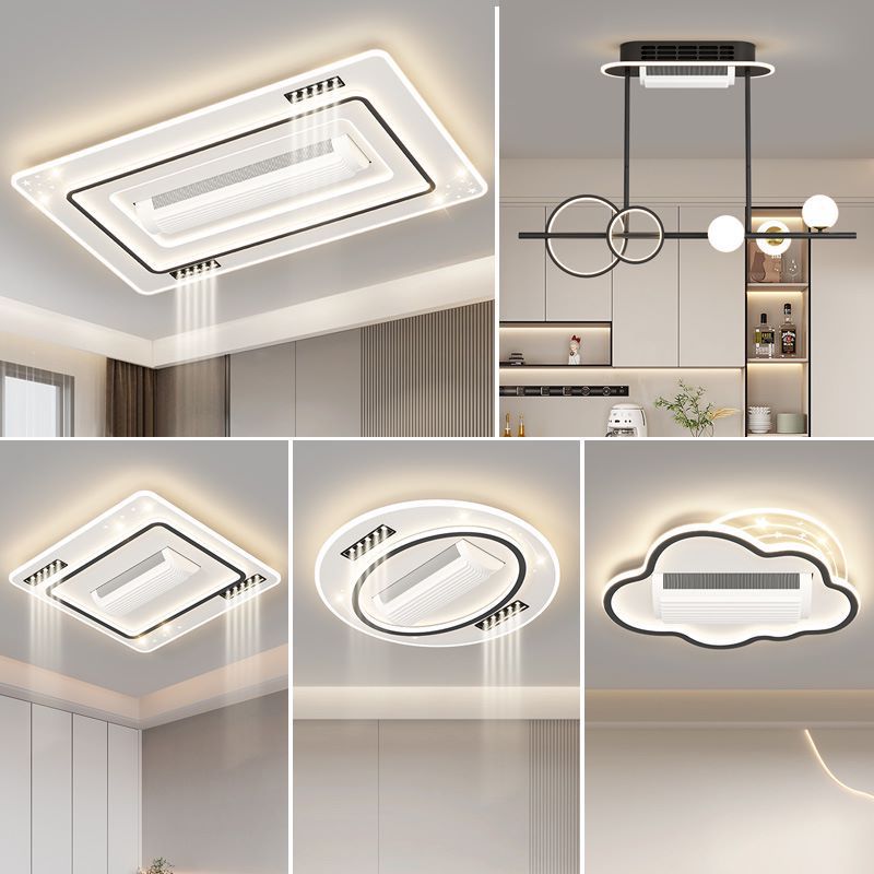 Modern leafless fan lamp full-spectrum living room ceiling lamp high-end bedroom lamp main lamp Zhongshan home lighting decoration