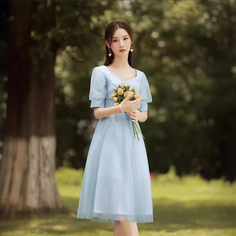 Evening dress for women 2024 new summer dress light luxury niche high-end banquet little bridesmaid dress Daily temperament