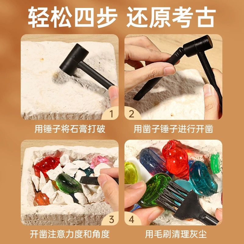 Archeological toy for boys and girls, handmade, with gem, archaeological excavations, wholesale