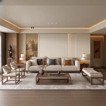 新中式轻奢沙发组合现代美学别墅小户型禅意客厅简约实木家具