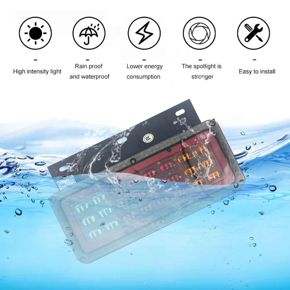 Remolque LED luz trasera coche eléctrico LED luz trasera camión Placa de hierro placa trasera Placa de hierro luz trasera