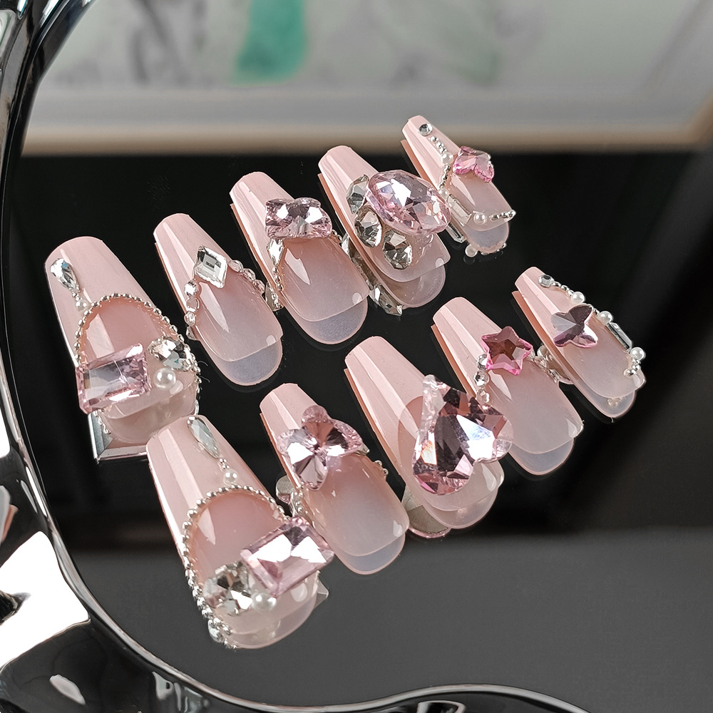 Fototerapia estereoscópica hecha a mano para usar uñas largas de estilo de ballet uña falsa 10 piezas de manicure de código decimal venta directa image 5