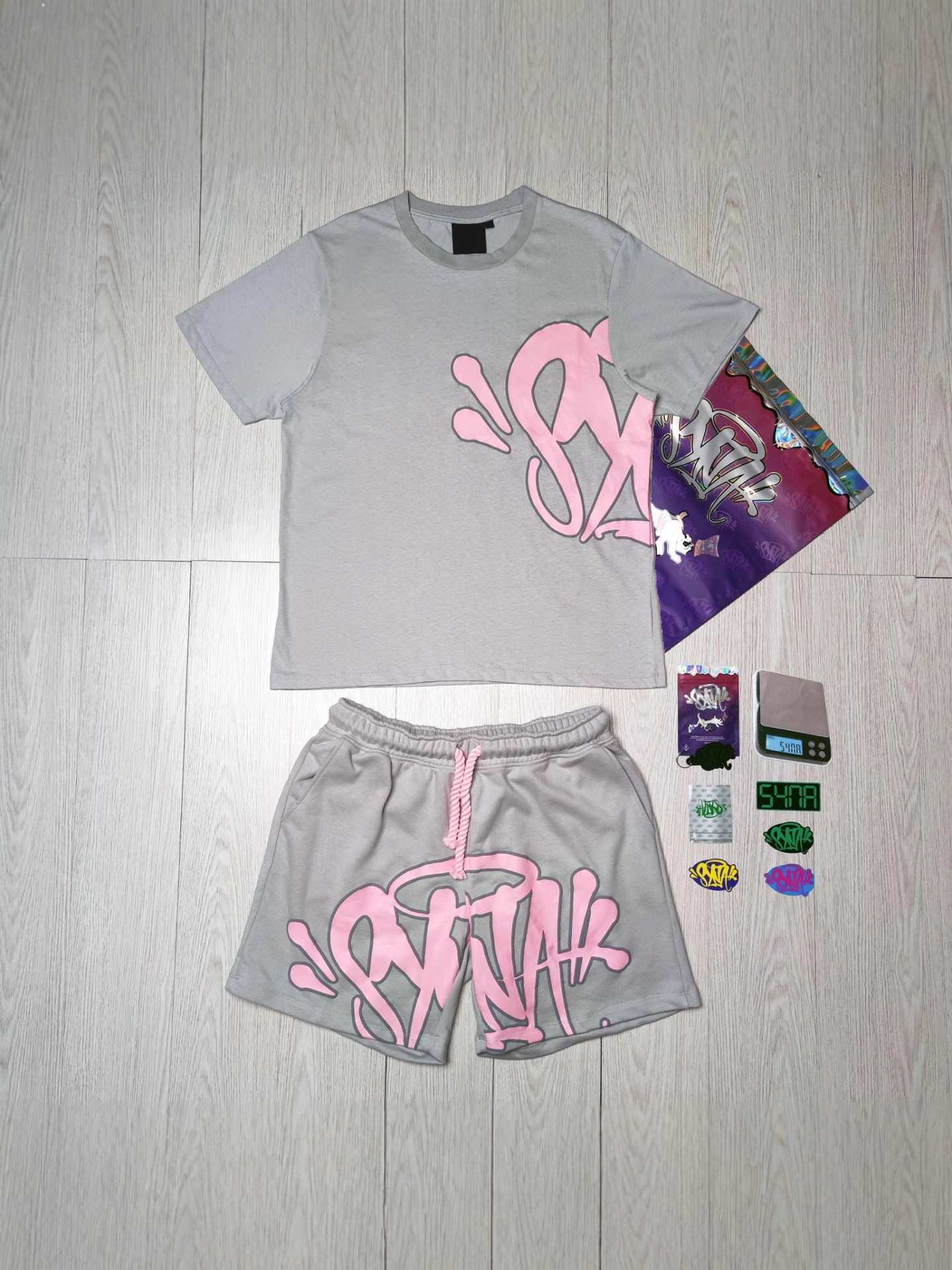 Alta calidad Syna World Hip Hop espuma impresión de manga corta camiseta casual suelta pantalones cortos Syna set