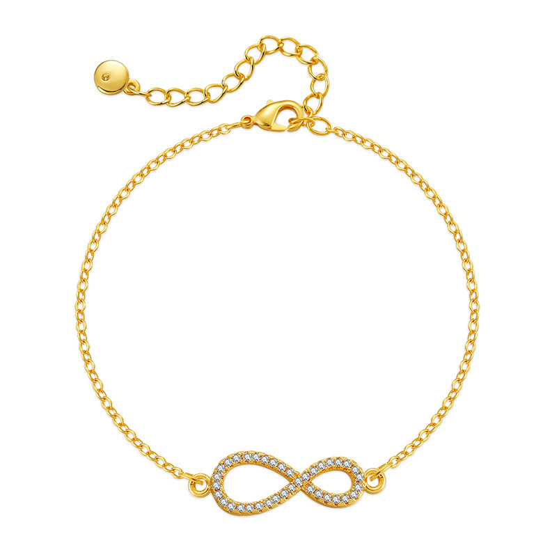 Simple Style Bow Knot Copper Plating Zircon Bracelets 1 Piece