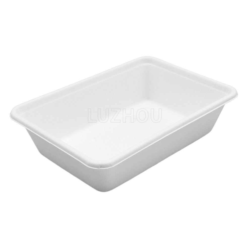 Shaogeng oasis Pulpa de caña de azúcar desechable protección del medio ambiente vajilla para llevar caja 650ml caja cuadrada degradable compostable