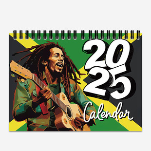 Cross-border New Products 2025 Bob Marley Calendar December Calendar Spiral Calendar in stock