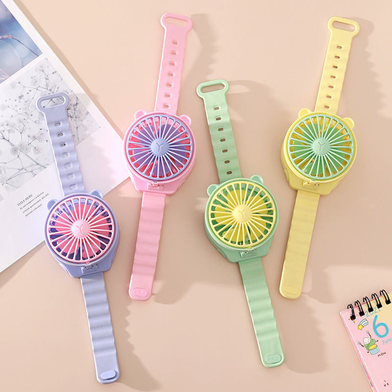 Cute Little Fan Watch, Portable and Mini-Sized, Uses Aa Batteries, Suitable for Students and Children, Wrist Fan