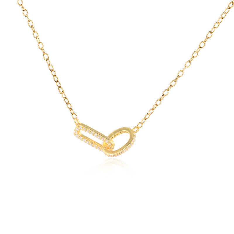 S925 Sterling  Double Buckle Single Row Diamond-Studded Necklace Bracelet Jewelry Suit   All-Matching Graceful Accessories display picture 7