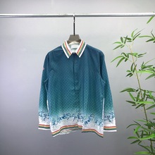 欧美休闲百搭夏季男女新款 Ca长袖衬衫彩色条纹印花 平替跨境欧货