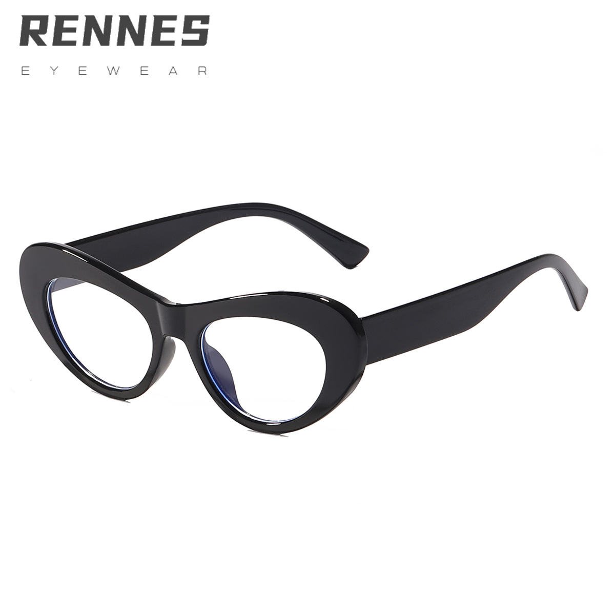 Marco pequeño espejo plano anti-luz azul de forma especial estilo europeo y americano elíptico femenino ultraligero triángulo ojo de gato montura gafas marea 6514