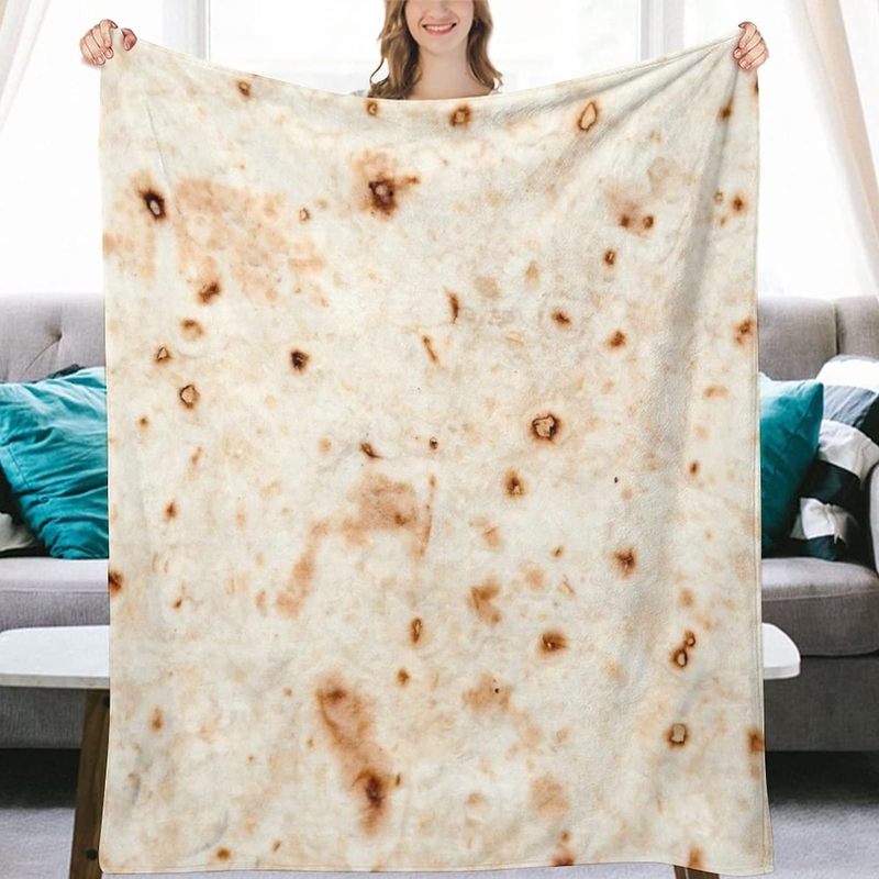 面白いリアルな食べ物揚げベーコンフランネル柔らかい快適なふわふわ毛布適用ソファーベッドリビングルーム寝室|undefined