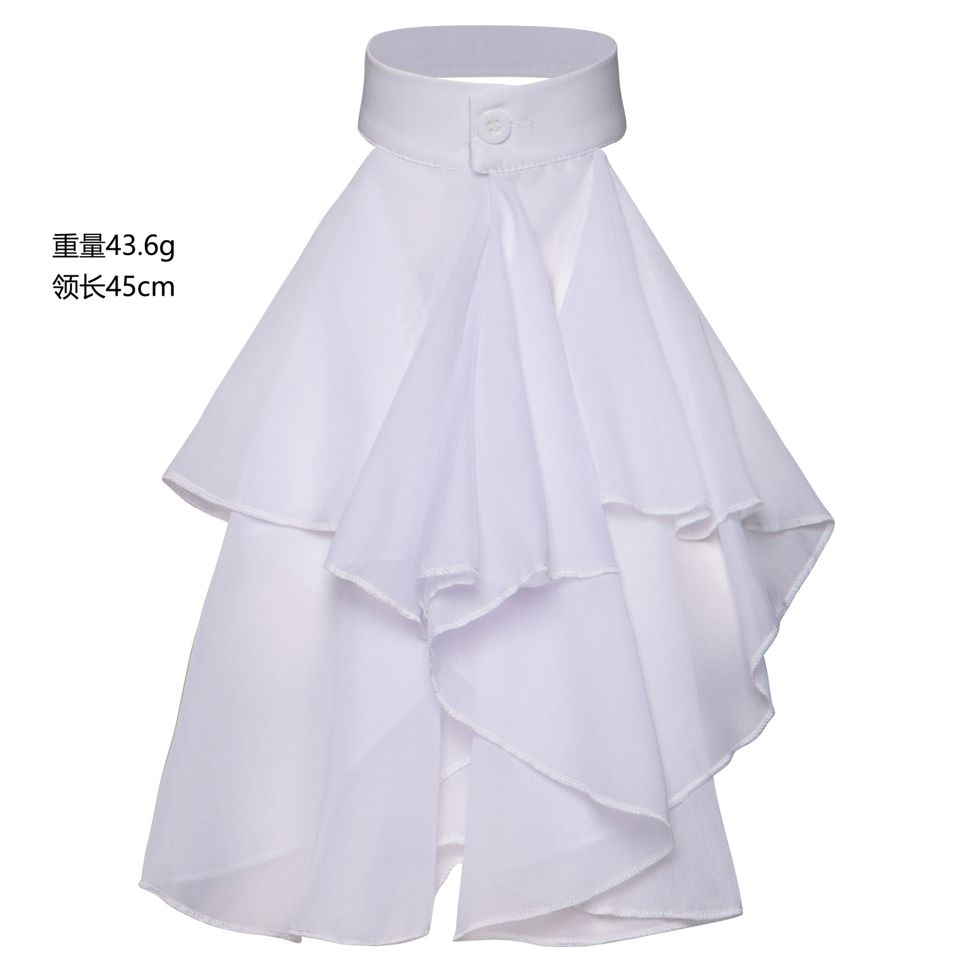 French Retro Collarless Blouse with Versatile Embroidery, Baby Collar, Medieval Men's and Women's Lace, White False Collar, Floral Detail