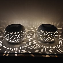 跨境太阳能庭院灯圆球陶罐仿古投影灯氛围户外防水花园装饰景观灯