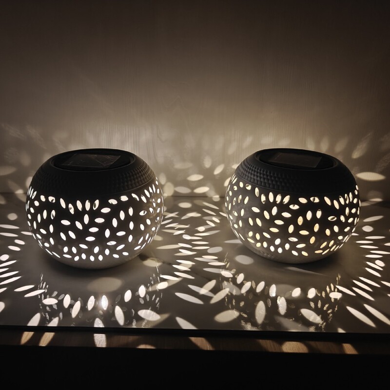 Cross-Border Solar Garden Light Round Ball Pottery Antique Projection Light Atmosphere Outdoor Waterproof Garden Decoration Landscape Light