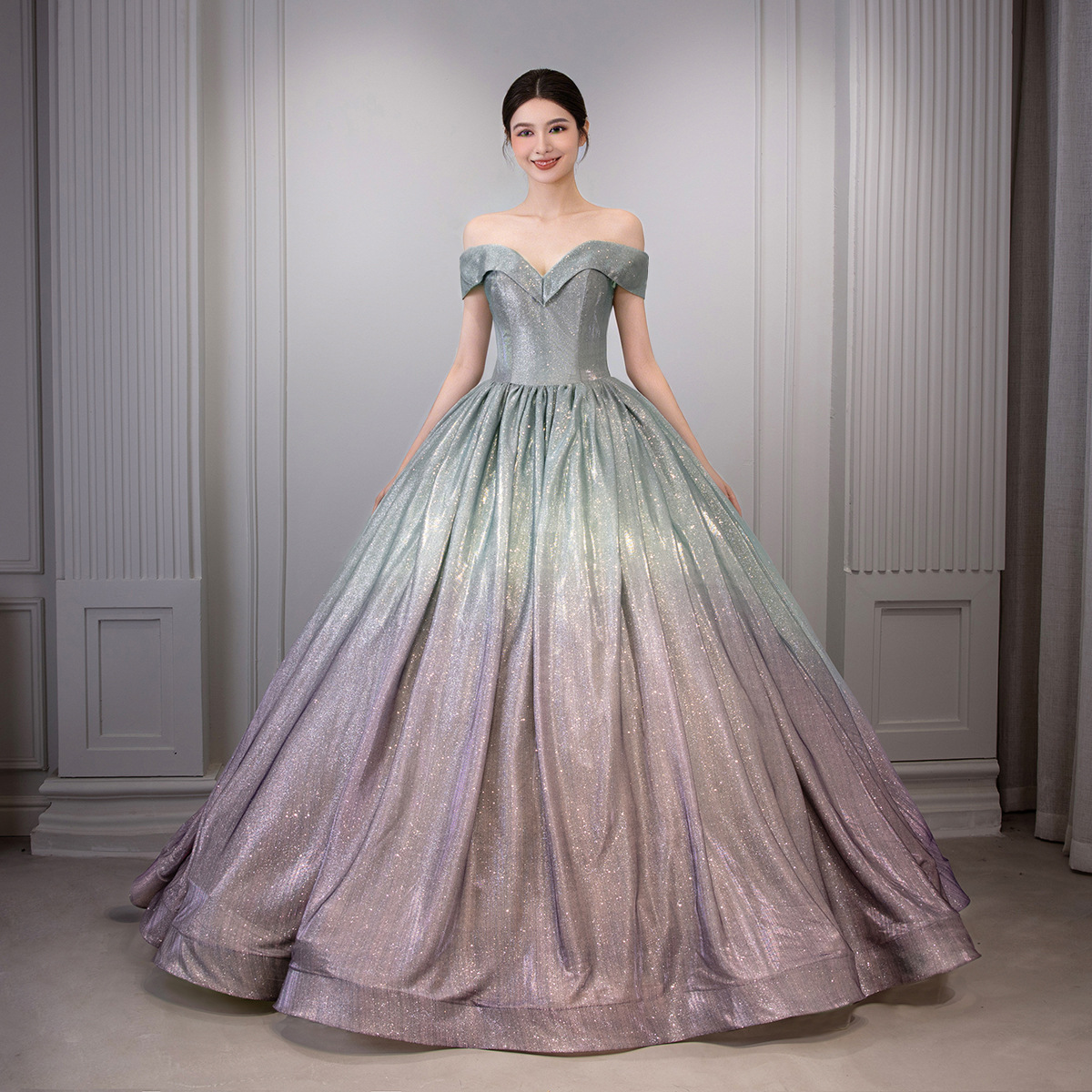 Cross-Border European and American Wedding Dresses 2026 Solo Performance Costumes Gradient Colorful Ball Gown Banquet Tutu Skirt for Adults