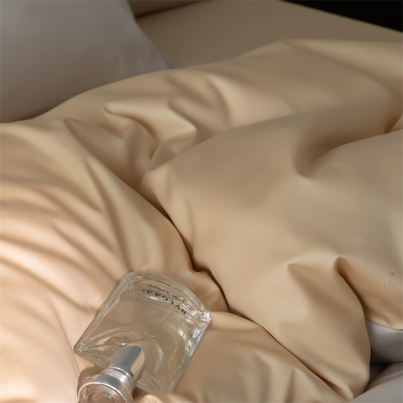 Cuatro estaciones Nantong algodón conjunto de cuatro piezas de color sólido lujo ligero alto sentido 60 algodón de lana larga delgado lujo ligero