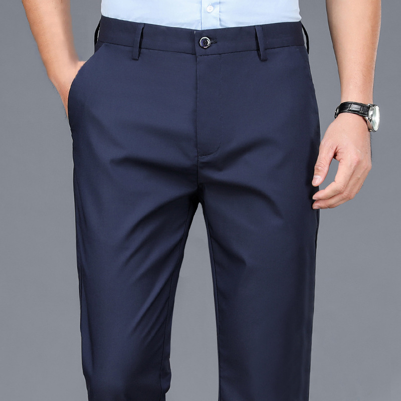 Una pieza de pantalones de hombre de alta elasticidad clase B comercio electrónico en el extranjero comercio electrónico de mediana edad y ancianos pantalones casuales de negocios pantalones papá image 7