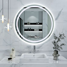 LED智能浴室镜壁挂防雾卫生间圆镜触摸屏酒店化妆防爆卫浴灯镜子