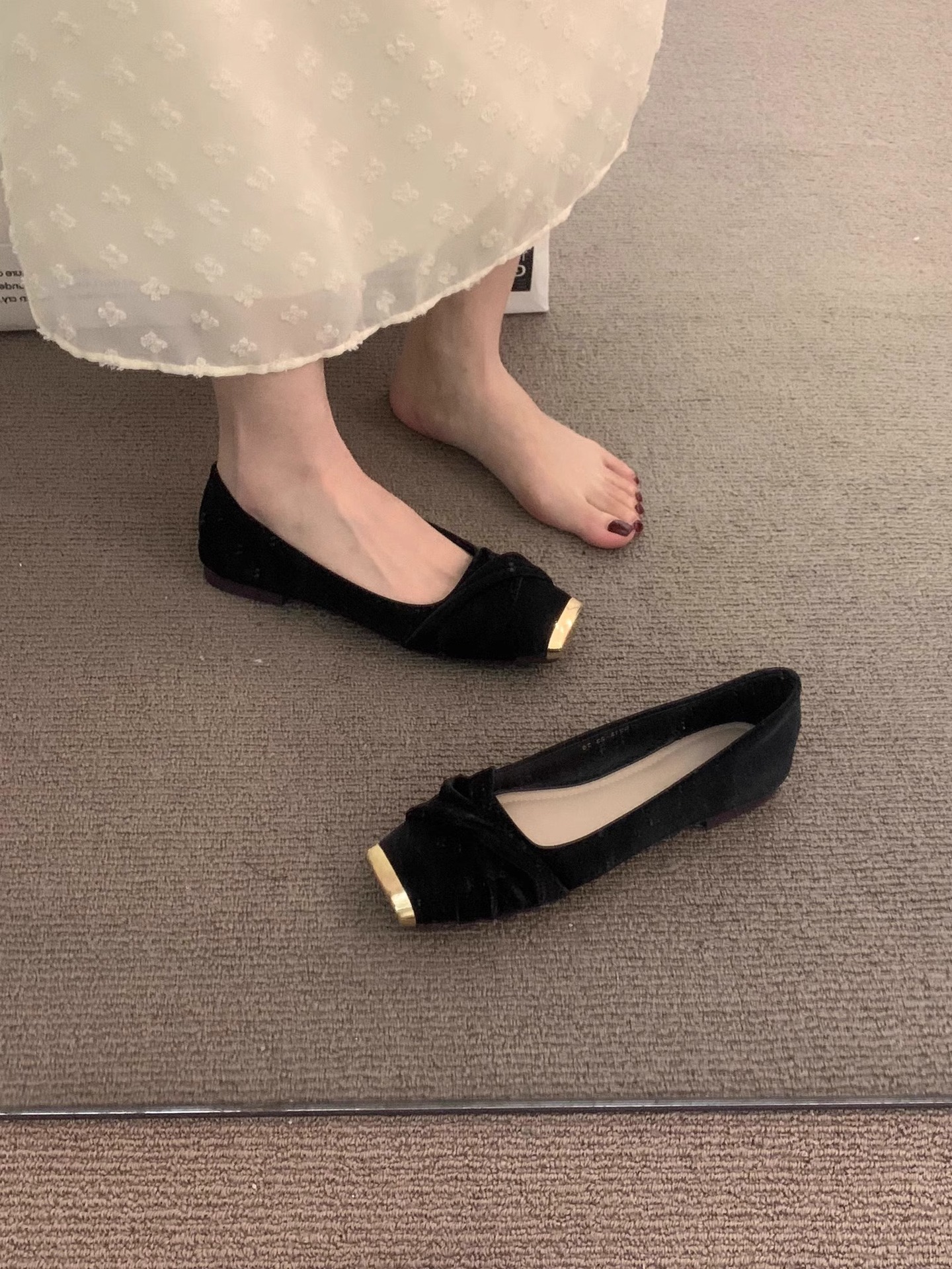 Flat Elegant Gentle High-End Commuter Shoes For Women 2025 New Spring French Square Toe Mary Jane Loafers_vogvips.com