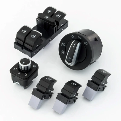 Glass Lift Switch 6-Piece Set Suitable for Volkswagen Magotan Sagitar Golf 5Nd959857 Headlight Switch (Digər kuzov və aksesuarlar) - black