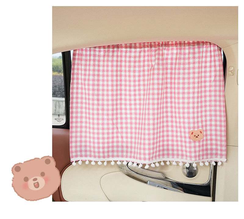 Cartoon Car Sunshade Side Curtain Summer Universal Car Sunshade Bear Cotton Car Sun Protection and Heat Insulation Curtain