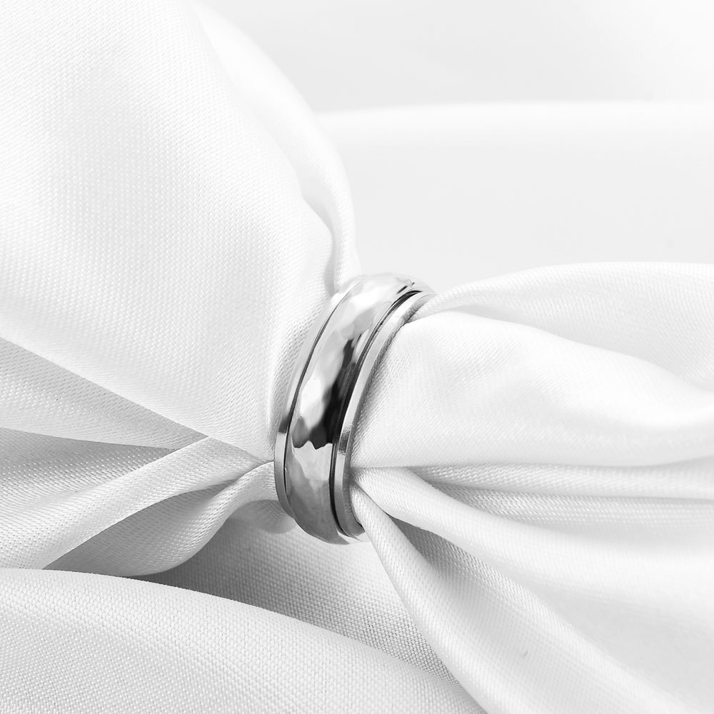 Casual Round Titanium Steel Plating Rings