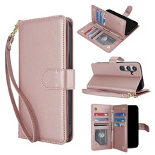 适用三星A56挂绳手机壳A36多卡翻盖皮套S26钱夹A17磁扣A06保护套