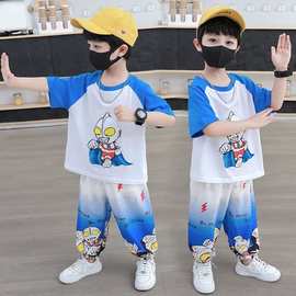 童装男童夏装2023新款儿童套装夏季韩版休闲帅气短袖两件套