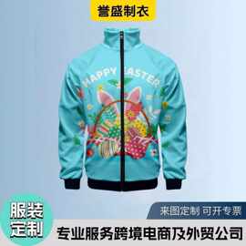 源头工厂定制20243D数码印花外套欧美男装立领拉链卫衣欧美潮流