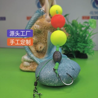 浮钓草鱼线组洛阳球路亚浮漂单钩成品手竿抛竿pe线组套装仿青草钩