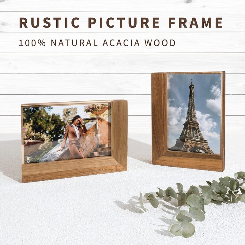 Country farmhouse photo frame with acrylic glass Golden Hehuan wooden photo frame home photo frame decoration table mortise structure picture frame