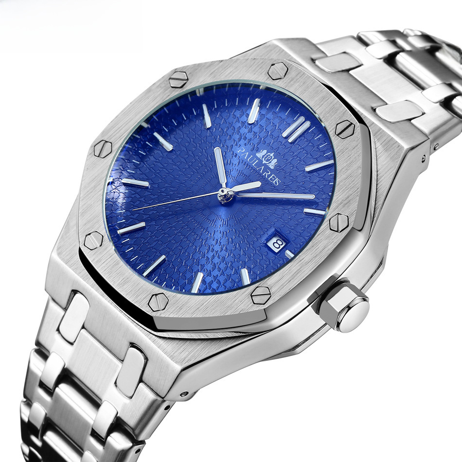 Automatic Mechanical Oak Steel Belt Calendar Luminous Men's Watch AUTOMATIC WATCH_voghion.com