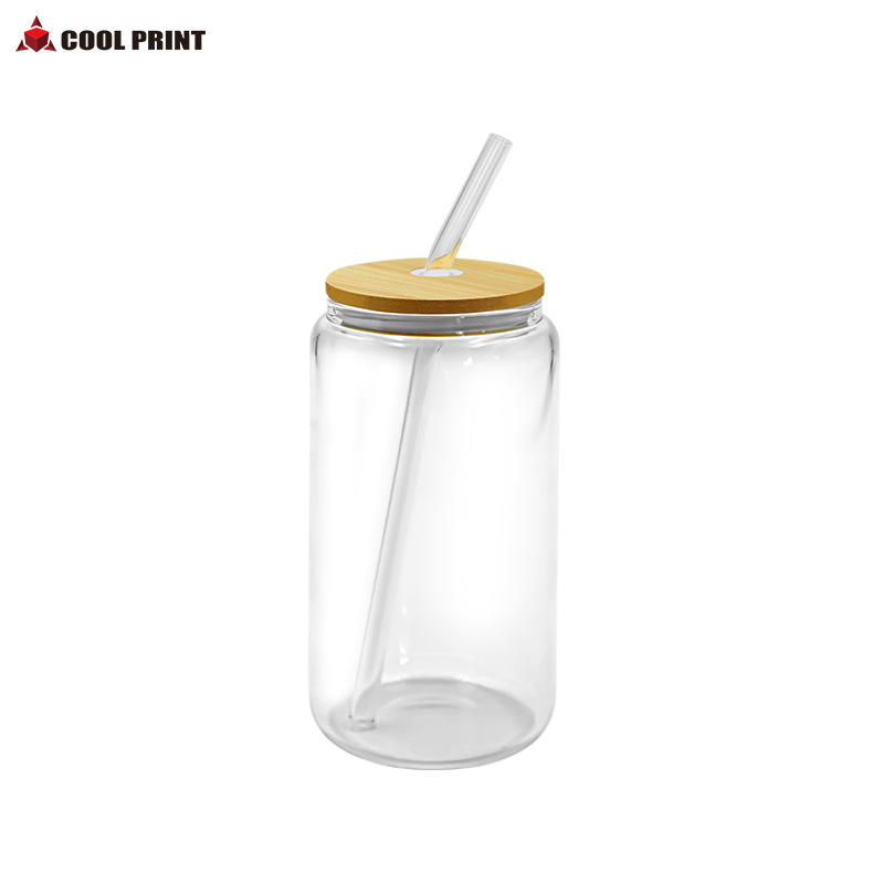 Suministro directo de fábrica de transferencia de calor Amazon 16oz vaso de sublimación de color gradiente mate transparente lata de Cola