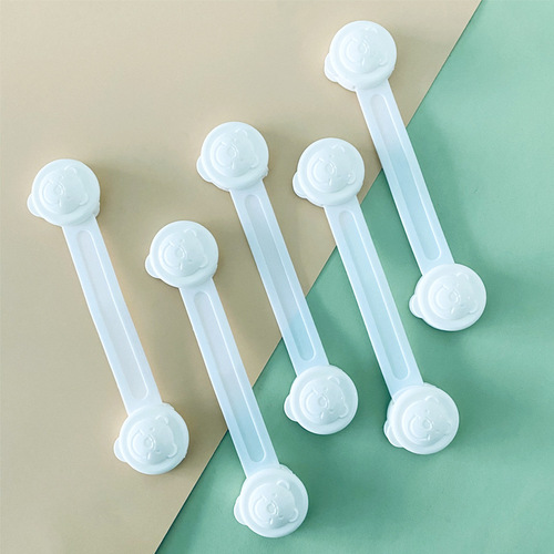 2024 Bear Model Multifunctional White Extended Baby Safety Lock Baby Double Snap Children's Drawer Lock 16CM