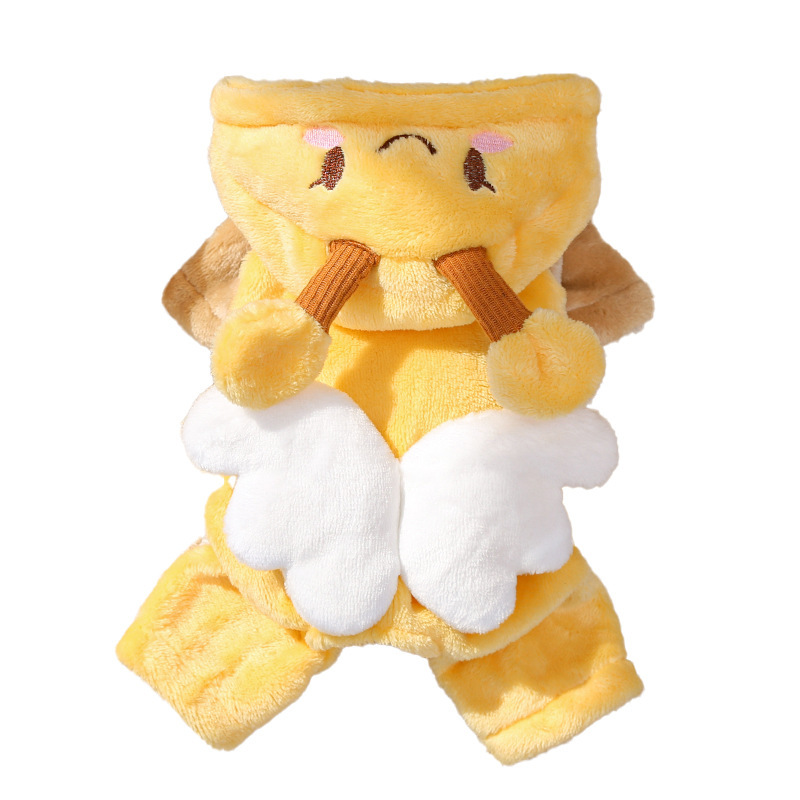 Flanel de lana de cuatro patas para mascotas perros gatos otoño invierno ropa cálida abejas gatos de patas cortas